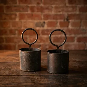Vintage <b>Rustic</b> Iron Hanging Bottle Holder Flower Vase Pot Decorative Kitchen Utensil Holder for <b>Console</b> <b>Table</b> Living Room - Product Image 5