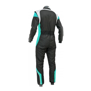 Combinaison de course moto pour homme, manches longues, noire et turquoise, en polyester/nylon, imperméable, séchage rapide, coupe-vent, toutes saisons, vêtements auto - Product Image 3