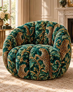 Tela de Terciopelo con Estampado de Leopardo, Tela Verde Dorada para Decoración de Muebles - Product Image 2