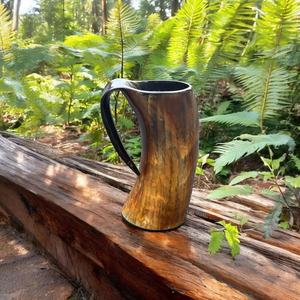 Mug en corne de buffle fait main, écologique, forme naturelle, moderne, artisanat rustique, objet de collection, décoration - Product Image 5