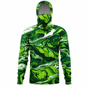 Camisa de Pesca Personalizada para Hombre, Manga Larga, con Capucha, Spandex/Poliéster, UPF 50, Transpirable, Diseño Impreso, Servicio de Etiqueta Privada OEM - Product Image 4