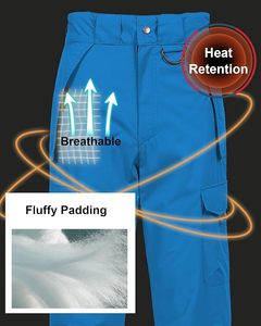 Pantalones de Nieve Impermeables y Cortavientos para Invierno con Tirantes Desmontables y Bolsillos Tipo Cargo para Deportes al Aire Libre - Product Image 5