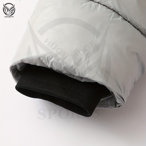 Veste d'hiver rembourrée à capuche 100% polyester, fermeture éclair, tissu brillant à effet bulles, séchage rapide, coupe-vent, respirante, haute qualité, pour homme - Product Image 3