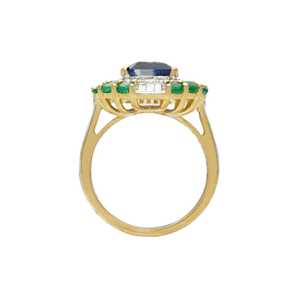 Anillo de Cianita Azul, Plata de Ley 925, Chapado en Oro de 14K, Gema Verde, Joyería de Lujo Hecha a Mano, Regalo Elegante para Mujer - Product Image 6