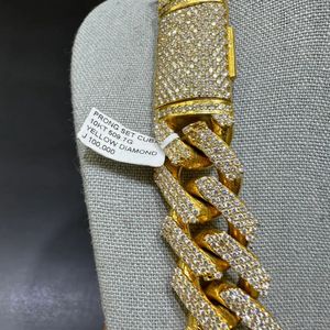 Cadena Cubana de Plata Esterlina con Moissanita VVS de 18MM, Estilo Hip Hop, Unisex, Collar Cubano Miami - Product Image 3