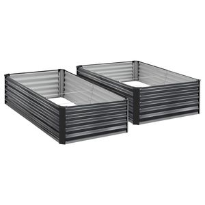 Set di 2 Fioriere Rettangolari Rialzate in Metallo Zincato 6.67 X 3.35 X 1.51 ft, Kit per Giardino - Product Image 1