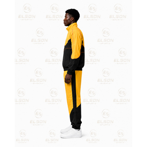 Chándal de hombre de alta calidad con bloques de color, manga larga, cremallera, cuello alto, estilo transpirable, poliéster, para primavera. - Product Image 3