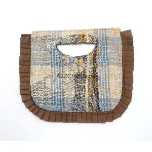 <b>Boho</b> Style 100% Cotton Kantha <b>Bag</b> With Ruffle Style Cut Borders With Comfortable Handle Medium Size For Daily Use - Product Image 1