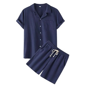 Conjunto Deportivo de Verano para Hombre, Dos Piezas, Color Sólido, Cuello Polo, Transpirable, Casual - Product Image 5