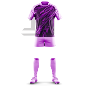 Ensemble de maillot et short de rugby à col en V en polyester 100 %, imprimé numérique, écologique, antibactérien et coupe-vent pour l'entraînement - Product Image 6