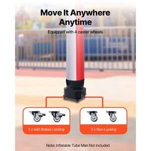 "Inflatable Tube Man Blower 1/2 HP 370W PP Blower Fan Wacky Waving Tube Guy IPX3 Waterproof 12 Inch Advertising Inflatable" - Product Image 5