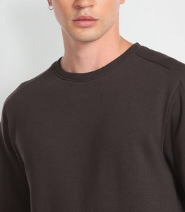 Sudadera de Cuello Redondo Blanca de Algodón para Hombre, Personalizada, de Alta Calidad, OEM, Lisa, Teñida, de Felpa - Product Image 4