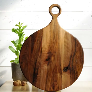 Tabla de Cortar Redonda de Diseño Único, Superficie de Madera Resistente, Acabado Liso, Ecológica, Apta para Lavavajillas, Utensilios de Cocina Personalizados - Product Image 1