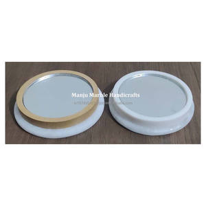 ที่มีคุณภาพสูงรอบ7เซนติเมตรหินอ่อนฝังแม่ของมุกหินของขวัญแต่งงานกระจกเครื่องประดับของขวัญ - Product Image 1