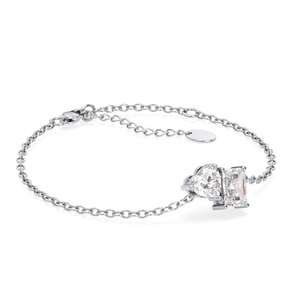 REYES Pulseras de Eslabones Personalizables de Oro Blanco de 14K con Diamantes Cultivados en Laboratorio de 1.8 Quilates, Joyería de Lujo para Regalo de Aniversario o Boda para Mujer - Product Image 2