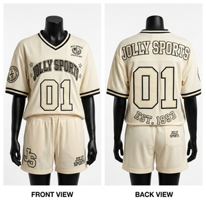 Conjunto de camiseta y pantalones cortos de fútbol para mujer, 170 GSM, poliéster transpirable, diseño con paneles amarillos y negros, logotipo bordado personalizado, conjuntos para mujer - Product Image 2