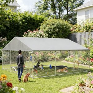 Cuccia e Gabbia per Cani da Esterno in Argento, Casette e Mobili per Animali Domestici - Product Image 1