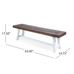 Outdoor <b>Wood</b> Dining Set Weather Resistant <b>Garden</b> Furniture for 6 Seating Capacity Contemporary Patio <b>Table</b> and Benches - Product Image 6
