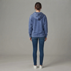 Sudadera con capucha OEM con efecto desgastado por el sol, estampado personalizado, corte holgado y extragrande, de algodón desgastado, estilo vintage para mujer, con hombros caídos, ecológica. - Product Image 6