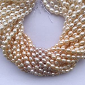 Perles d'eau douce naturelles de 6 mm à 9 mm, forme de riz, brin pour la fabrication de bijoux, perles lisses de qualité AAA, perles en vrac pour collier - Product Image 4