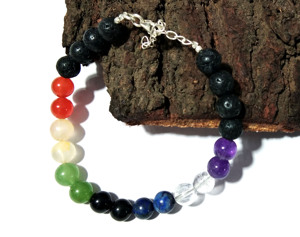 Wholesale 925 Sterling Silver Chakra <b>Bracelet</b> Lava Stone <b>Bead</b> <b>Bracelet</b> Reiki Healing Crystal Gemstone Jewelry Unisex Handmade - Product Image 6