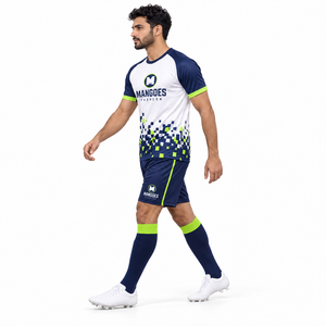 Ensemble Maillot et Short de Football Personnalisé 100% Polyester à Séchage Rapide, Col Rond/Col en V, Noms et Numéros Imprimés par Transfert Thermique pour Adultes - Product Image 3