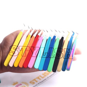 Pince à épiler en vrac pour extension de cils en acier inoxydable avec logo personnalisé en différentes couleurs - Product Image 2