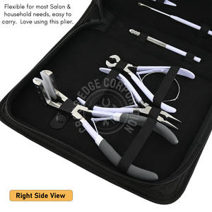 Kit d'outils d'extensions de cheveux en acier inoxydable 12 pièces clips de sectionnement, outil de séparation des doigts, ciseaux de coupe, crochet et boucle nouvel arrivage - Product Image 3