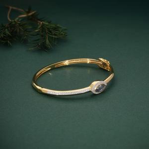 AMBER JEWELS - Brazalete Clásico de Oro de 18 Quilates con Zafiro, Corte Marquesa, Engaste de Diamantes, Cadena Unisex, Regalo de Boda - Product Image 5