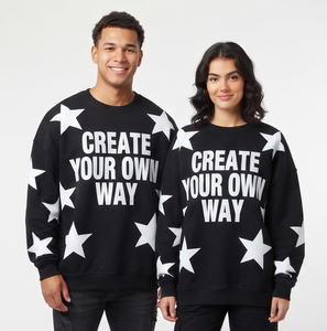 Heavy Weight Printed Oversized Crewneck Sweatshirt Unisex Winter Knitted Cotton Breathable Loose Fit Sweat Shirrt Men Women - Product Image 1