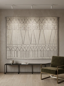 Alfombra Moderna Hecha a Mano con Diseño Tribal |   Alfombra de Lana Geométrica Contemporánea para Sala de Estar, Dormitorio e Interiores de Hotel - Product Image 4