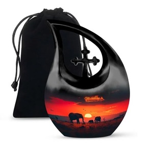Urna Funeraria Decorativa en Forma de Lágrima de Galaxia para Cenizas Humanas, con Bolsa de Terciopelo Gratis - Product Image 6