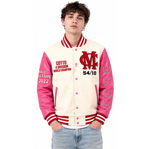 Chaqueta Varsity Personalizada a Prueba de Viento, Venta al por Mayor para Equipos, Poliéster/Algodón, Cuello Alto, Servicio de Personalización - Product Image 2