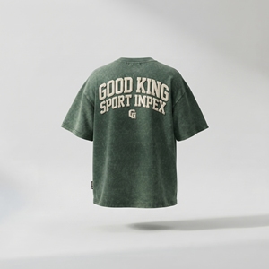 T-shirt surdimensionné personnalisé pour homme, coupe décontractée, en coton délavé, avec logo brodé, style streetwear, fabrication OEM/ODM, marque privée - Product Image 2