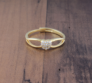 Luxury Gold Plated Heart Shape Cubic Zirconia <b>Ring</b> Sparkly <b>CZ</b> Romantic Love Engagement Wedding Band <b>Ring</b> Women Wholesale Jewelry - Product Image 3