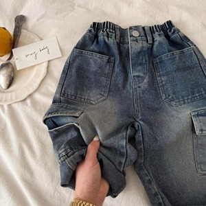 Pantalon cargo tendance pour garçons, classique, à porter au quotidien, tissu tricoté durable, imperméable avec poches cargo fonctionnelles - Product Image 2