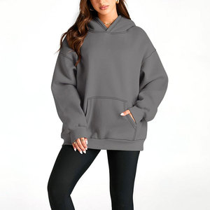 Sweat à capuche pour femme de qualité supérieure, tendance, nouveau style uni, tissu 100% coton, manches longues, couleur unie, sweat à capuche pour femme - Product Image 5