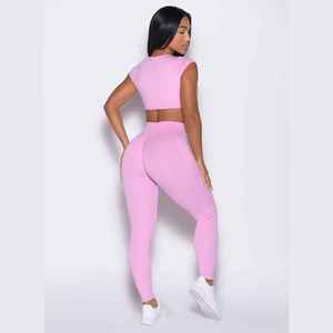 Leggings Deportivos X Sports City de Cintura Alta, Color Rosa, Delgados, Largos, Sin Costuras, Tejidos, Casuales, Elásticos, Transpirables, Cómodos e Invisibles para Mujer - Product Image 4