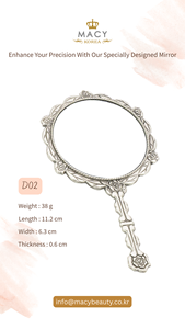 MACY BEAUTY KOREA Vintage Silver Floral Handheld <b>Mirror</b> Retro Embossed Metal <b>Makeup</b> <b>Mirror</b> High Quality Eyelash Extension Tool - Product Image 2