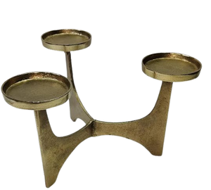 Centre de table élégant pour mariage, porte-bougies sans flamme en aluminium plaqué or moderne avec base en marbre, supports décoratifs de Noël - Product Image 4