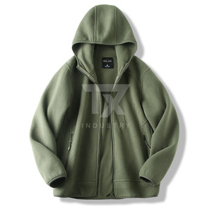 Vestes polaires pour hommes en sherpa doux d'hiver, zippées, amples, décontractées, style streetwear, avec logo personnalisé, en vente - Product Image 4