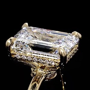 แหวนเพชรเม็ดเดี่ยวทรงสี่เหลี่ยมมรกต 2.0 กะรัต ทองคำขาว 14K สำหรับผู้หญิง ได้รับการรับรองจาก IGI หรูหรา เหมาะสำหรับงานหมั้นและงานแต่งงาน - Product Image 3