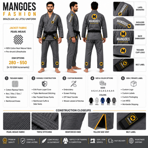 Uniforme de Jiu Jitsu Brasileño Duradero en Oferta, Kimono de Entrenamiento de Algodón con Tejido Perlado, Logotipo Personalizado Bordado, Proveedor OEM ODM BJJ - Product Image 6