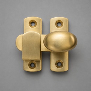 SHUBHAM Modern Handmade Brass Cabinet Turn Latch Oval Knob Furniture Lock Door Mount <b>Hardware</b> for Kitchen Bathroom Bedroom - Product Image 2