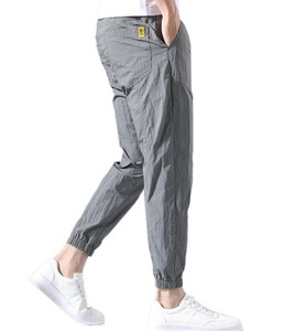 Pantalon de survêtement décontracté pour homme en coton léger avec fermeture éclair mi-longue, coupe ample, taille ultra-fine, collection automne - Product Image 5