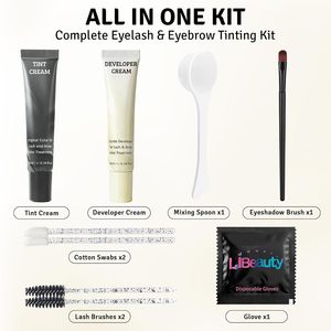 Kit de teinture pour cils et sourcils, <span class=keywords><strong>semi</strong></span>-<span class=keywords><strong>permanent</strong></span>, longue durée, formule douce, coloration rapide, kit de teinture professionnel pour sourcils, pour salon, maison, bricolage - Product Image 4
