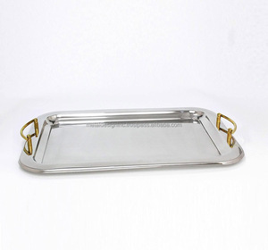 Hot Selling Stainless Steel & Metal <b>Square</b> Tray Wedding Centerpiece Decorative Tray <b>Dinning</b> <b>Table</b> Decor Serving Tray - Product Image 2