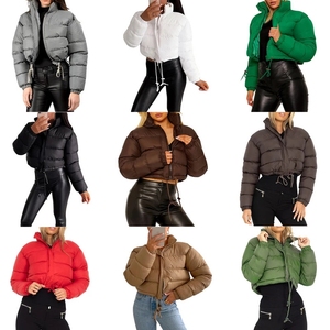 Cropped Croptop Women's down puffer padded jackets bubble plus size women's jacket shinny puffer winter women jackets - Product Image 2