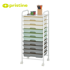 Chariot de rangement multifonctionnel en métal à 10 tiroirs avec étagère, fabriqué à Taïwan, pour cuisine, salon, bureau à domicile - Product Image 3