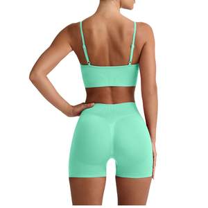 Conjunto Deportivo Seamless para Mujer al por Mayor: Sujetador Deportivo y Shorts de Cintura Alta para Fitness, Yoga y Entrenamiento - Ropa Deportiva Elástica - Product Image 2